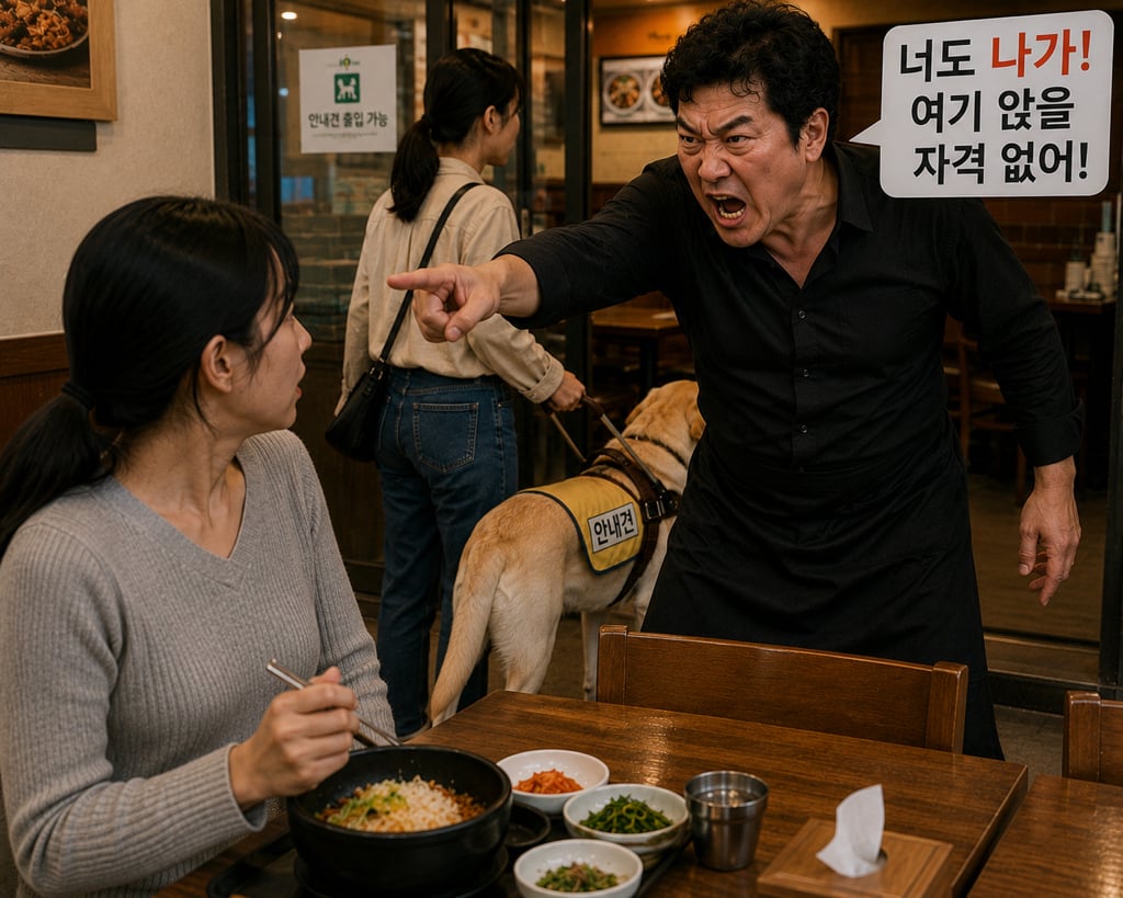 혼밥하는 식당에 안내견 들어오지 말라고 소리지르는 사장을 본다면? | 인스티즈