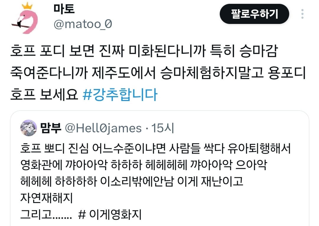 호프 뽀디 진심 어느수준이냐면..twt | 인스티즈