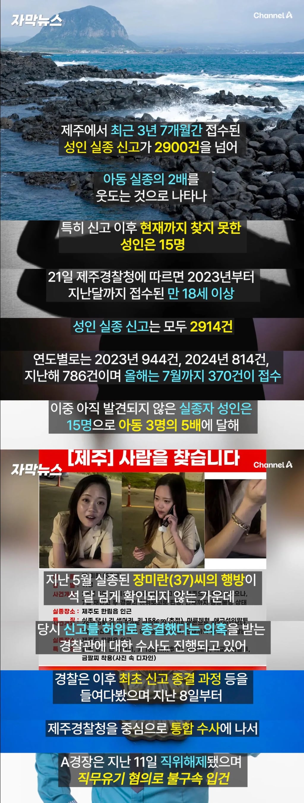 심각한 제주도 성인 실종 신고 건 | 인스티즈