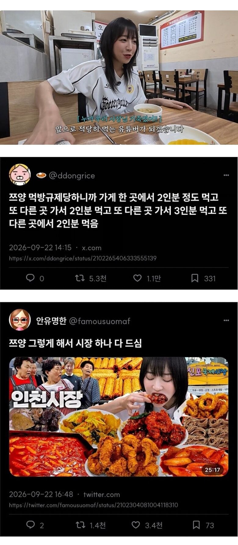 현재 유튜브 폭식 관련 규정 강화로 해결책을 찾은 쯔양 | 인스티즈