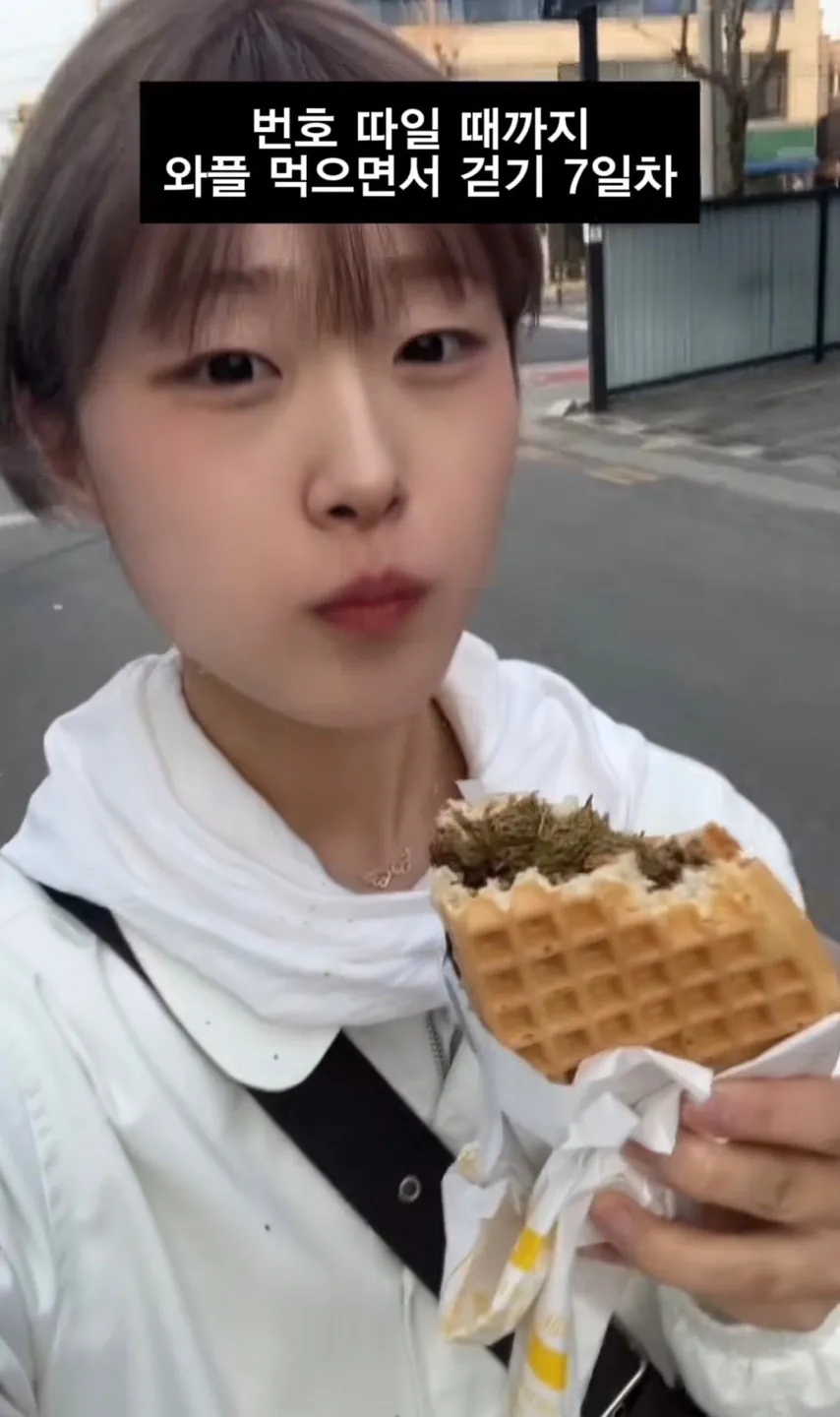길거리에서 번호 따일때까지 와플 먹으면서 걷기.jpg | 인스티즈