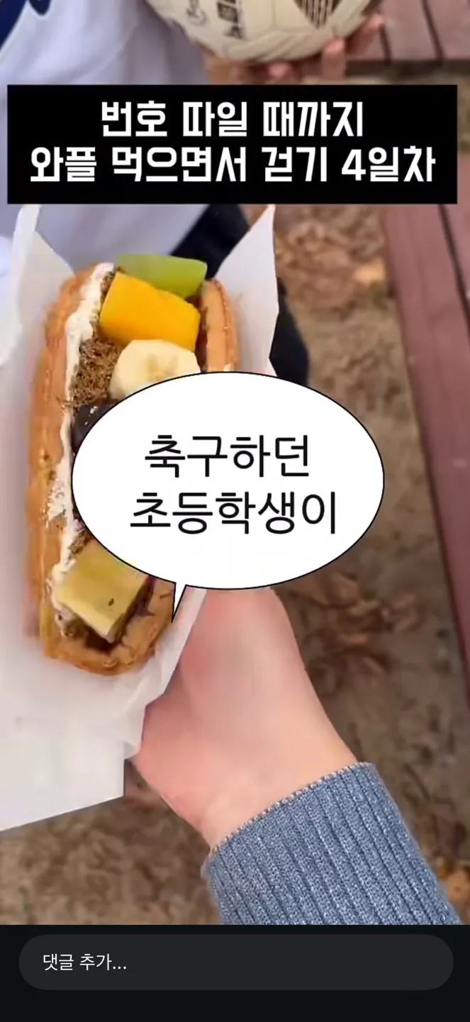 길거리에서 번호 따일때까지 와플 먹으면서 걷기.jpg | 인스티즈